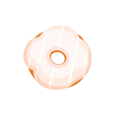 Catoon donut with glaze vector illustration isolated.のイラスト素材