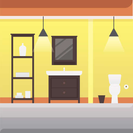Bathroom interior or architecture and furniture vector illustration.のイラスト素材
