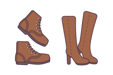 Winter or autumn shoes vector isolated illustrationのイラスト素材