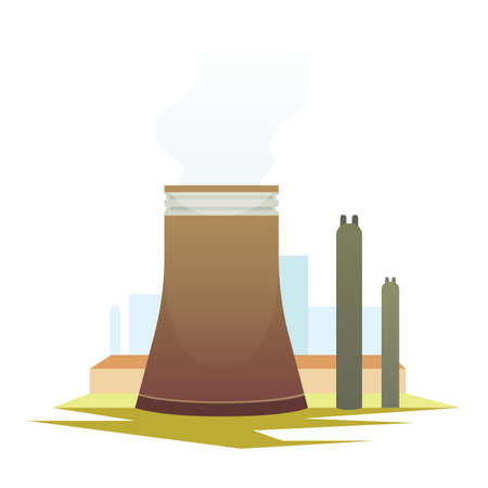 Industrial factory building and plant. Industrial city construction vector illustrationsのイラスト素材