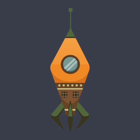 Rocket ship set in cartoon style.のイラスト素材