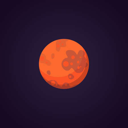 Mars red planet in solar system vector illustration