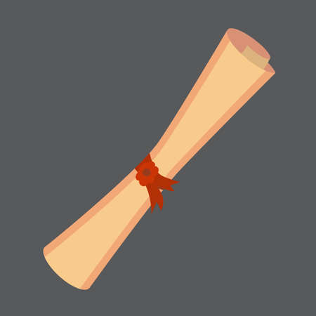 Old Paper scroll vector illustration. Retro document script with copyspace.のイラスト素材
