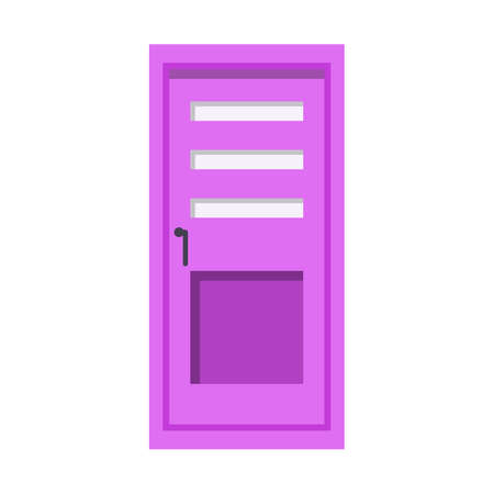 Entrance door front view. homes and buildings vector element in cartoon style.のイラスト素材