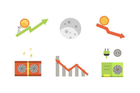 Token ICO  illustration and blockchain technology icons.のイラスト素材