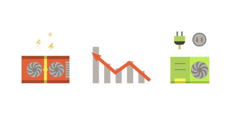 Illustration of a plug with a bar and line graphのイラスト素材