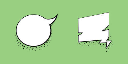Set speech bubble design template in a circle and square shapeのイラスト素材