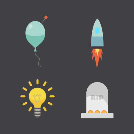 Token ICO vector illustration and blockchain technology icons.のイラスト素材