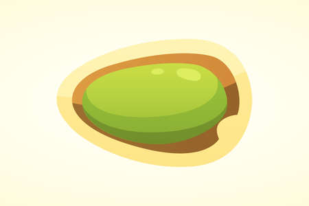 Pistachio nut vector illustration in cartoon style. Organic food.のイラスト素材