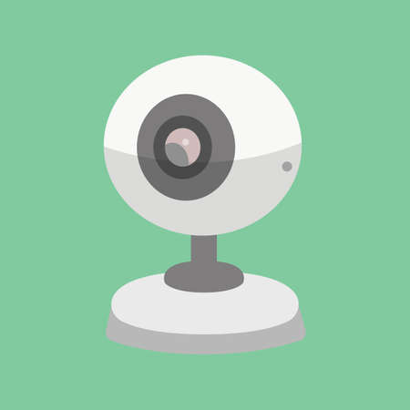 Vector security camera. CCTV cartoon illustration. Safety and watchingのイラスト素材