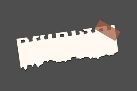 Old torn paper with ragged edge. Vintage note papers vector illustrationのイラスト素材