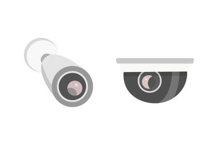 Vector set security camera. CCTV cartoon illustration. Safety and watching.のイラスト素材