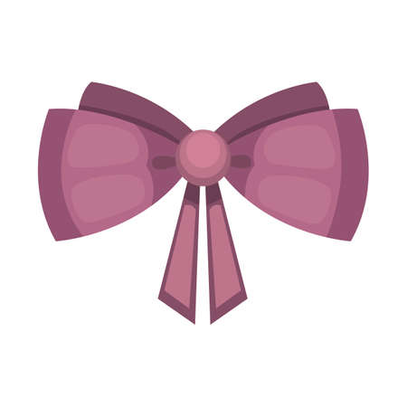 Cartoon cute gift bow with ribbon. color butterfly tieのイラスト素材