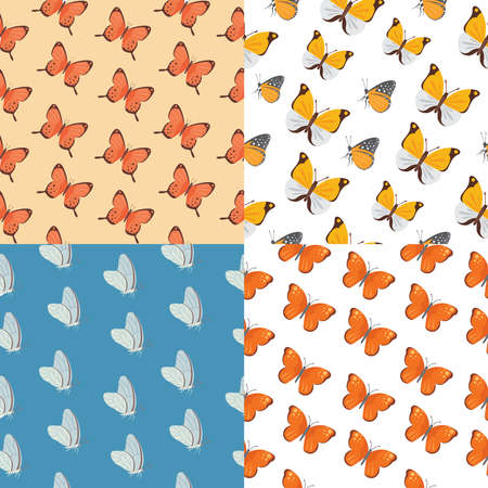 Butterfly seamless pattern vector. Summer butterflies backgroundのイラスト素材