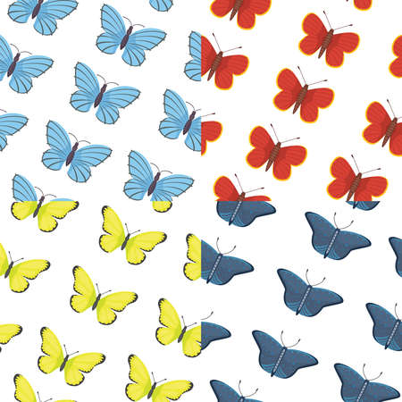 Butterfly seamless pattern vector. Summer butterflies backgroundのイラスト素材