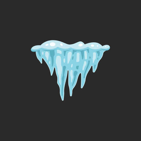 Vector icicle illustration in cartoon style. Snow and ice frameのイラスト素材