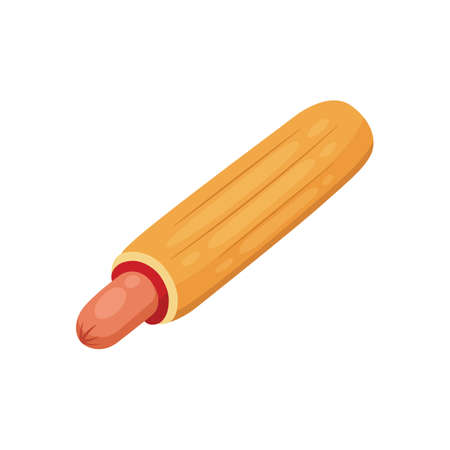 French Hot dog vector illustration. Fast food isolated iconのイラスト素材