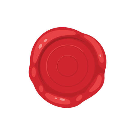 Cartoon 3d red old wax stamps vector icons. Empty seals symbol of quality, warranty and security. Sealing label setのイラスト素材