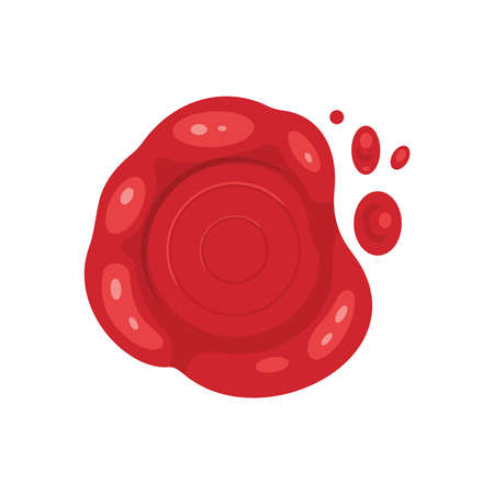 Cartoon 3d red old wax stamps vector icons. Empty seals symbol of quality, warranty and security. Sealing label setのイラスト素材