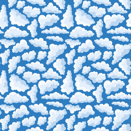 Clouds sky seamless pattern in cartoon style vector.のイラスト素材