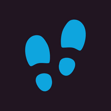 Cute human footprints. Vector footprint silhouette set in cartoon styleのイラスト素材