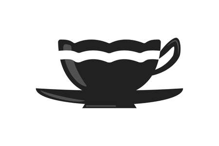 Coffee and tea cup . Teatime mug vector icon in cartoon styleのイラスト素材