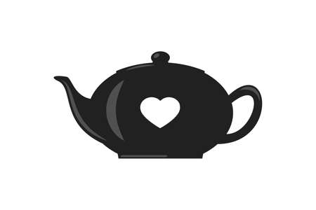 Tea kettle vector silhouette of kitchen utensilのイラスト素材