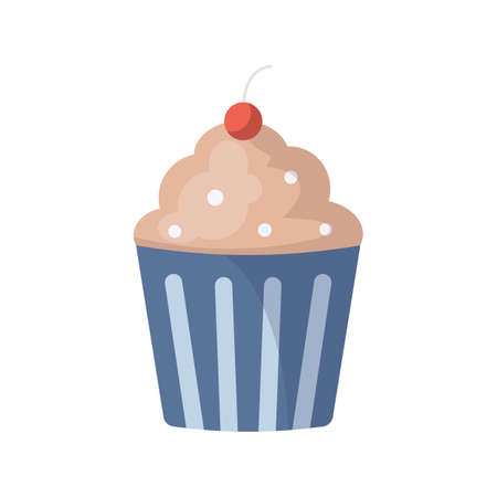 Cupcake vector set illustration isolated on white backgroundのイラスト素材