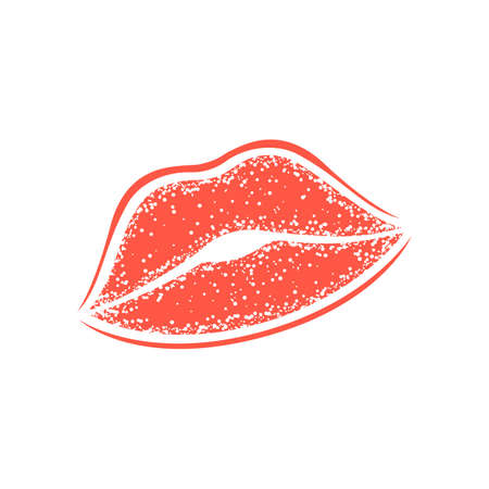 Modern Lips prints on a white background. Vector woman's girl lipstick kiss markのイラスト素材