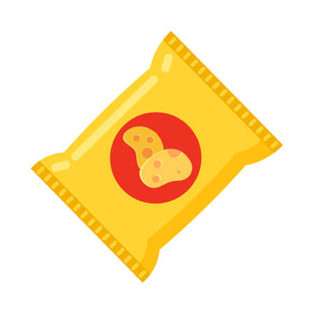 Potato chips pack bag collection vector illustrationのイラスト素材