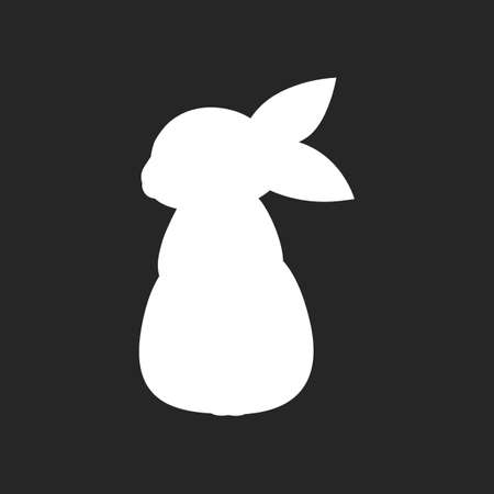 Bunny pet silhouette. Hare vector cute rabbit in cartoon style.のイラスト素材