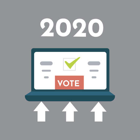 Vote vector illustration. Voting online, e-voting, voters making decisions