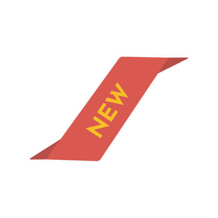 New sale tag and label. Red label new vector. Special shopping offer badge, product stickerのイラスト素材