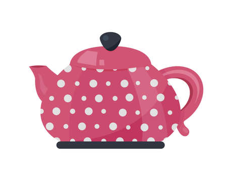 Kettle cartoon isolated . Vector cartoon icon electric teapot. Vector illustration of kettles.のイラスト素材