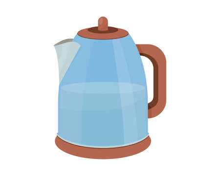 Kettle cartoon isolated . Vector cartoon icon electric teapot. Vector illustration of kettles.のイラスト素材