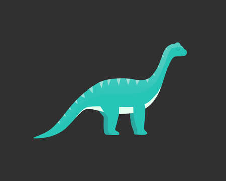 Dinosaur vector isolated on dark. Dinosaurs animal predators and herbivores. Dino icon.のイラスト素材
