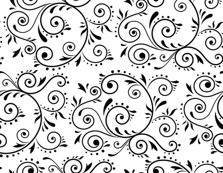 Abstract seamless floral ornament on white backgroundのイラスト素材