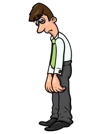 Illustration of the upset frustrated clerk standingのイラスト素材