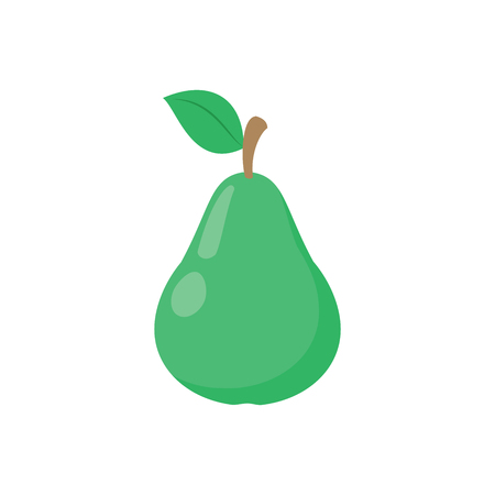 Illustration of a green pear on a white backgroundのイラスト素材