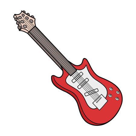 Illustration of a red electric guitar on a white backgroundのイラスト素材