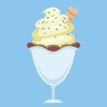 Ice cream dessert in a bowl vector illustrationのイラスト素材