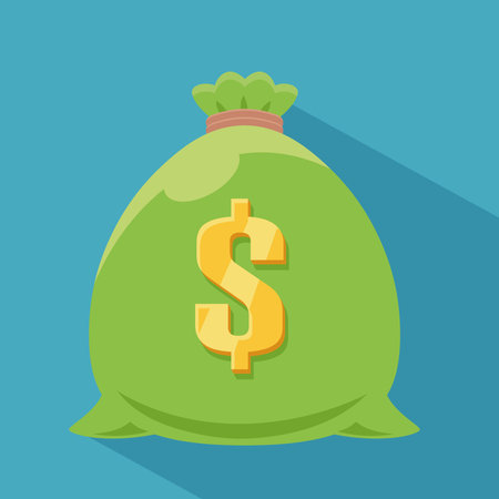 Vector illustration of money bag in flat styleのイラスト素材