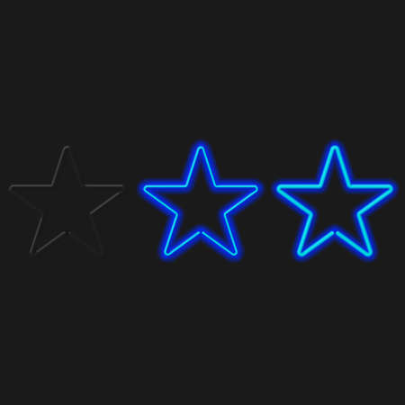 Blue neon lamp in the shape of a starのイラスト素材