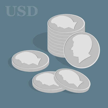 finance concept. Pile of coins. Dollarのイラスト素材