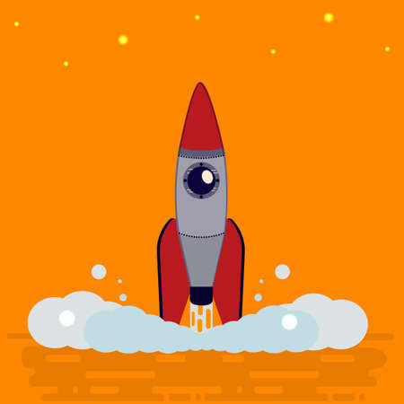 Rocket The launch of a rocket, vector illustrationのイラスト素材