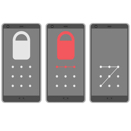 Smartphone Graphic key, vector illustrationのイラスト素材
