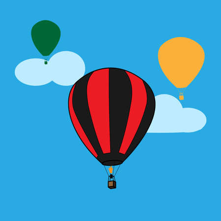 Hot air balloon in the sky vector illustrationのイラスト素材