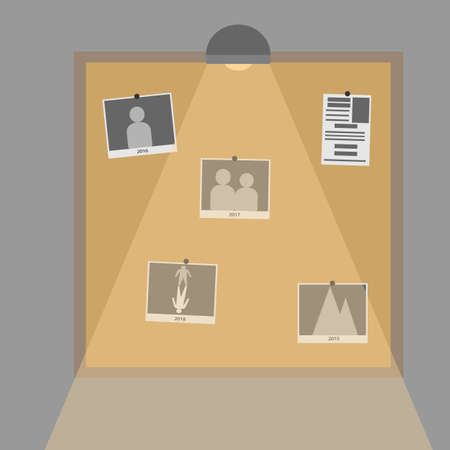 Photo frame. Blackboard with photos, vector illustrationのイラスト素材