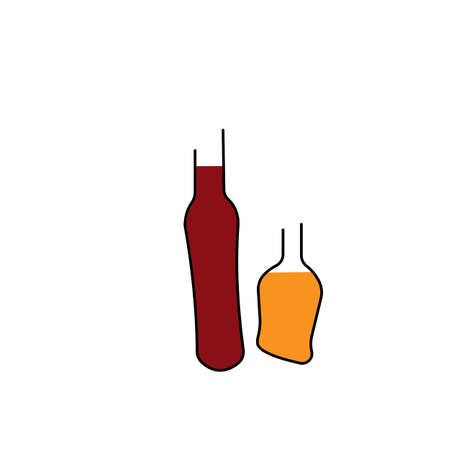 Bottle of alcohol, vector illustrationのイラスト素材