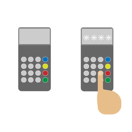 Entering the password on the device, vector illustrationのイラスト素材